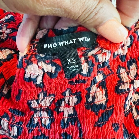 Who What Wear Smocked Flare Midi Dress - Picture 6 of 8